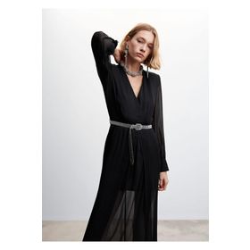 Mango Woman Yırtmaçlı Şifon Elbise