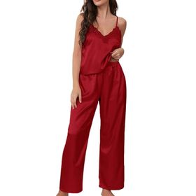 MaNMaNing A81BBGHEG Negligee Pembe Renk İpek Kumaş Kadın Uzun Pijama Takımı