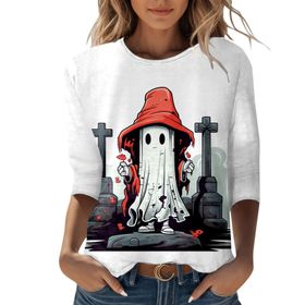MaNMaNing B0CCDYM2DD Cadılar Bayramı Turuncu Baskılı Kadın Sweatshirt
