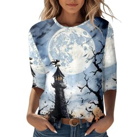 MaNMaNing B0CCDYM2DD Cadılar Bayramı Turuncu Baskılı Kadın Sweatshirt
