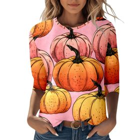 MaNMaNing B0CCDYM2DD Cadılar Bayramı Turuncu Baskılı Kadın Sweatshirt