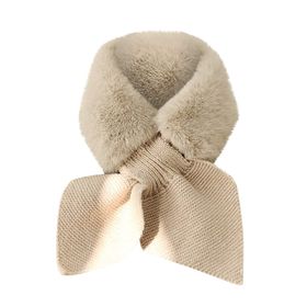 MaNMaNing Bej-B Peluş Polar Kadın Atkı