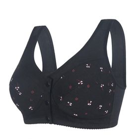 MaNMaNing Bralet Siyah Çiçek Desenli Sırtı Açık Telsiz Büyük Beden Kadın Sütyen