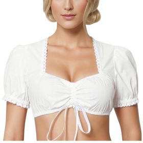 MaNMaNing Dirndl MM9390 Bej Yuvarlak Yaka Kadın Bluz