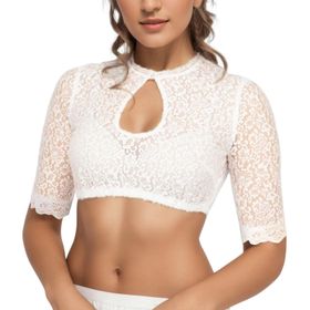 MaNMaNing Dirndl Oktoberfest MM9852 Beyaz Önü Bağcıklı Kadın Bluz