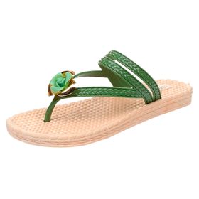 MaNMaNing Flip Flop Glitter Yeşil Açık Rahat Kadın Terlik