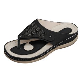 MaNMaNing Flip Flop Thcik Rahat Yumuşak Alt Taban Siyah Kadın Sandalet