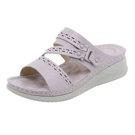 MaNMaNing Flip Flop Yaz Moda Hafif Toka Rahat Yürüyüş Mor Kadın Sandalet