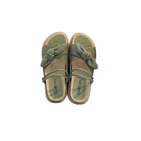 MaNMaNing Gladyatör Slingback Flip Flop Burnu Açık Rahat Yürüyüş Yeşil Kadın Sandalet