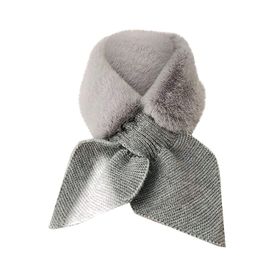 MaNMaNing Gri-B Peluş Polar Kadın Atkı