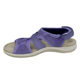 MaNMaNing Pu Retro Mor Düz Rahat Geniş Kadın Sandalet