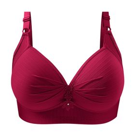 MaNMaNing Push Up Kırmızı Balenli Bralette Yapışkanlı Önden Açılan Günlük Kadın Sütyen