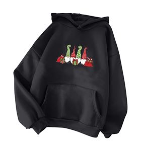 MaNMaNing Sevimli Noel Grafik Düz Uzun Kollu Thcik Kadın Sweatshirt