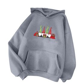 MaNMaNing Sevimli Noel Grafik Düz Uzun Kollu Thcik Kadın Sweatshirt