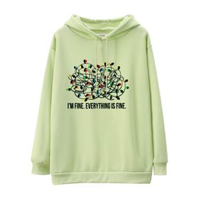 MaNMaNing Sevimli Noel Grafik Düz Uzun Kollu Thcik Kadın Sweatshirt