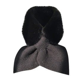MaNMaNing Siyah-B Peluş Polar Kadın Atkı