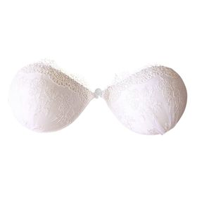 MaNMaNing Straplez Push Up Backless Beyaz Yapışkan Rahat Kadın İç Çamaşırı