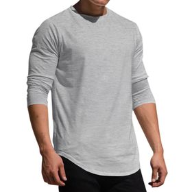 MaNMaNing Vintage Gri Yuvarlak Yaka Düz Erkek T-shirt