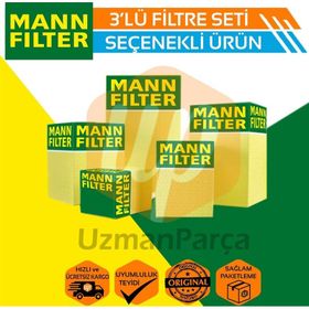 Mann Audi A1 1.4 TFSI Benzinli 2011-2012 Hava Yağ Karbonlu Polen Filtre Bakım Seti