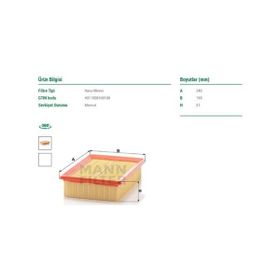 Mann C25100 Marea Brava Bravo 2004 Hava Filtresi