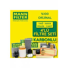 Mann Filter Audi A1 1.6 TDI 2011-2013 4'lü Karbonlu Filtre Bakım Seti