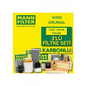Mann Filter Bmw X5 3.0 D E53 2001-2003 M57 3'lü Karbonlu Filtre Bakım Seti