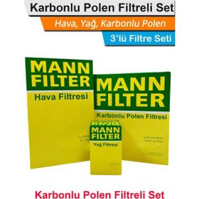 Mann Filter Citroen C3 1.6 HDI Euro4 Dizel 2010-2011 Hava Yağ Karbonlu Polen Filtre Bakım Seti