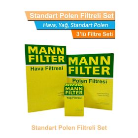 Mann Filter VW Polo 1.2 TSI Benzinli 2014-2017 Hava Yağ Karbonlu Polen Filtre Bakım Seti