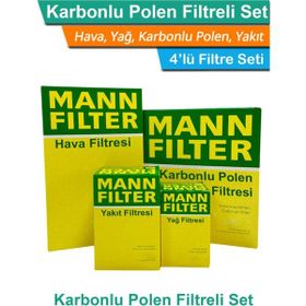 Mann Seat Toledo 1.2 1.4 TSI Benzinli 2015-2017 Hava Yağ Yakıt Karbonlu Polen Filtre Bakım Seti