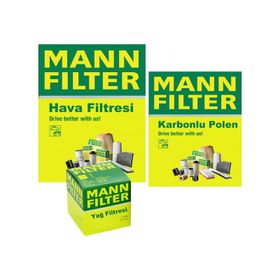 Mann VW Golf 5 -6 1.4 TSI 2006-2012 CAX 3FK Hava Yağ Karbonlu Polen Filtre Bakım Seti