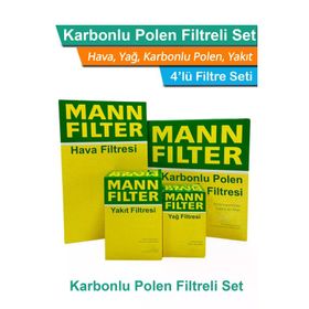 Mann VW Jetta 1.4 TSI CAV Benzinli 2010-2015 Hava Yağ Yakıt Karbonlu Polen Filtre Bakım Seti