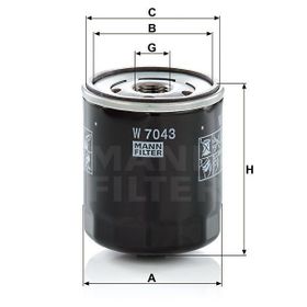 Mann W7043 Yağ Filtresi