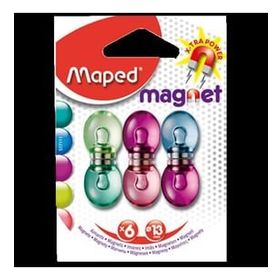 Maped 13 mm Şeffaf 6'lı Fancy Mıknatıs