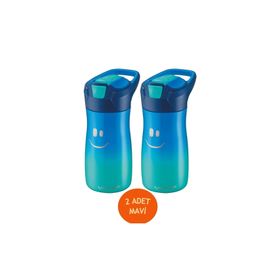 Maped Matara Picnik 580 ml Mavi-Kırmızı Çelik Gülen Yüz 2'li Set