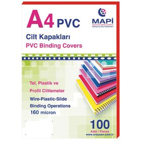 Mapi 160 Mikron Kırmızı A4 100'lü Pvc Cilt Kapağı