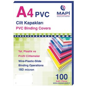 Mapi 160 Mikron Lacivert A4 100'lü Pvc Cilt Kapağı