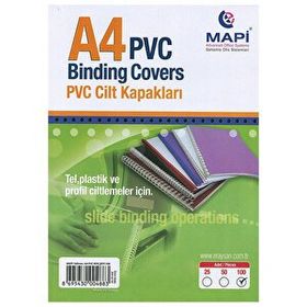 Mapi 160 Mikron Mavi A4 100'lü Pvc Cilt Kapağı