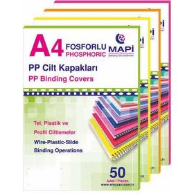 Mapi 550 mic A4 50'lı Fosforlu Yeşil Opak Pvc Cilt Kapağı