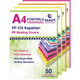 Mapi 550 mic A4 50'lı Fosforlu Yeşil Opak Pvc Cilt Kapağı