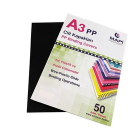 MAPİ Mapi 450 Mikron PP A3 Siyah 50 Adet Kapak