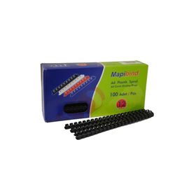 Mapibind 12 mm Siyah 100'lü Plastik Spiral