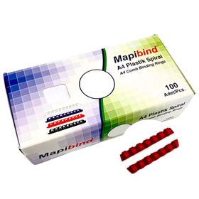 Mapibind 14 mm Kırmızı 100 Adet Plastik Spiral