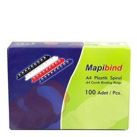 Mapibind 16 mm Kırmızı 100 Adet Plastik Spiral