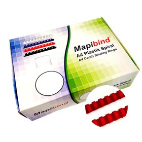 Mapibind 16 mm Kırmızı 100 Adet Plastik Spiral