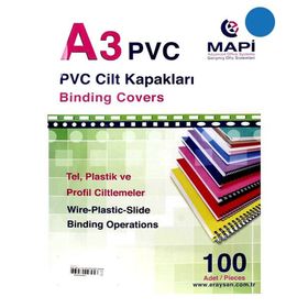 Mapibind 160 Mic 100'lü A3 Kırmızı Pvc Cilt Kapağı