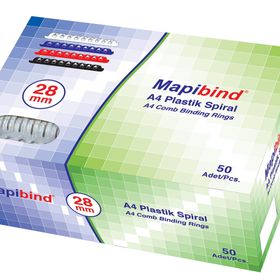 Mapibind 18 mm Siyah 100 Adet Plastik Spiral