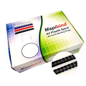 Mapibind 18 mm Siyah 100 Adet Plastik Spiral