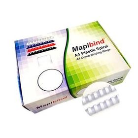 Mapibind 19 mm Beyaz 100 Adet Plastik Spiral