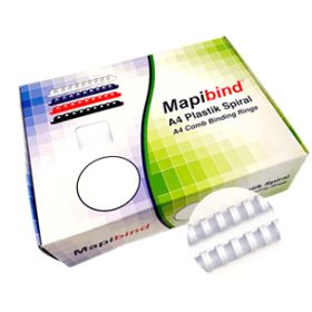 Mapibind 19 mm Beyaz 100 Adet Plastik Spiral