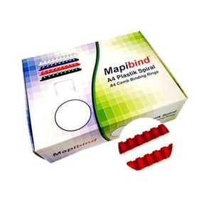 Mapibind 19 mm Kırmızı 100 Adet Plastik Spiral